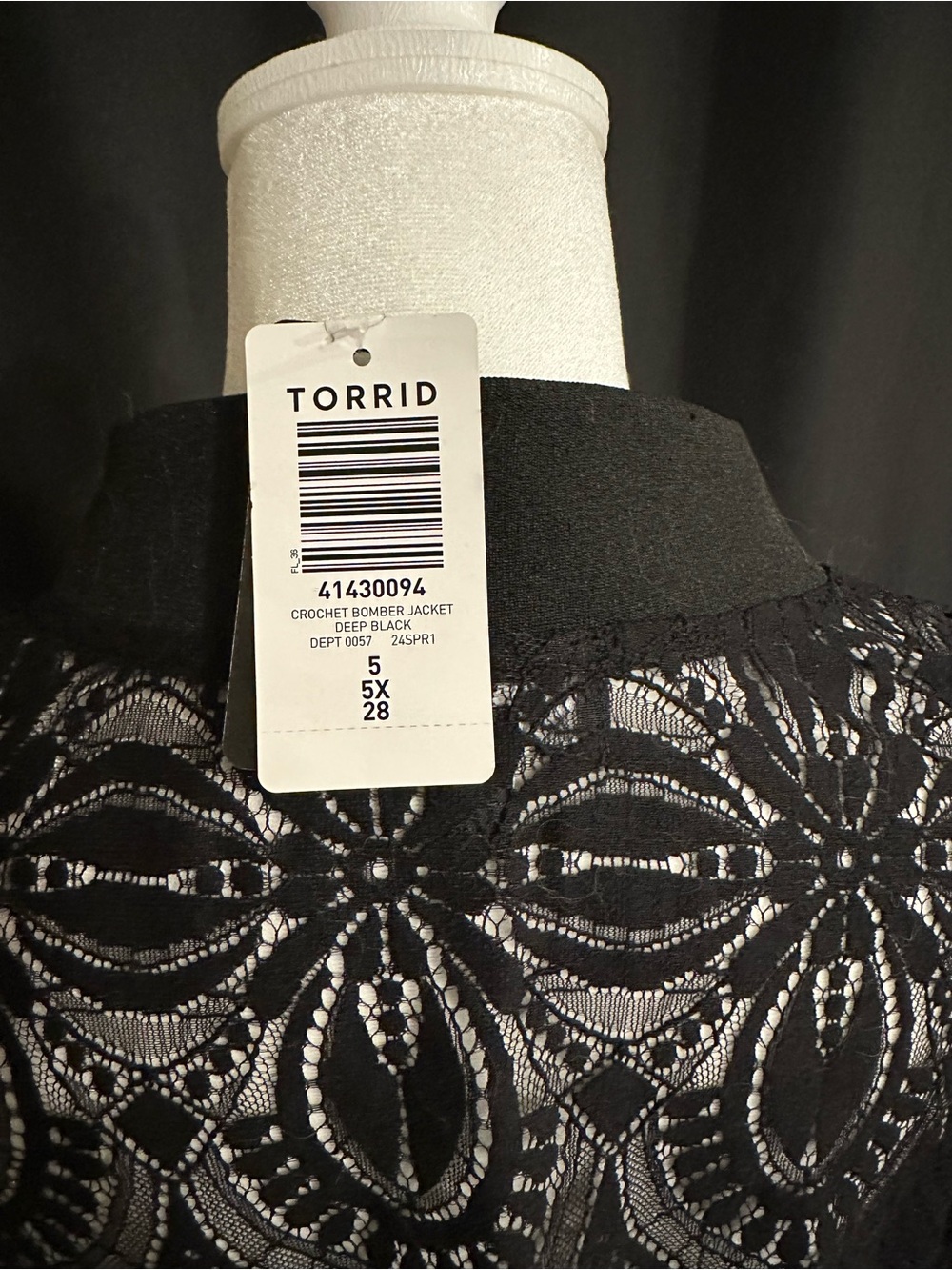 torrid Black Sheer Lace Bomber Jacket - Picture 5 of 9